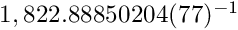 $1,822.88850204(77)^{-1}$